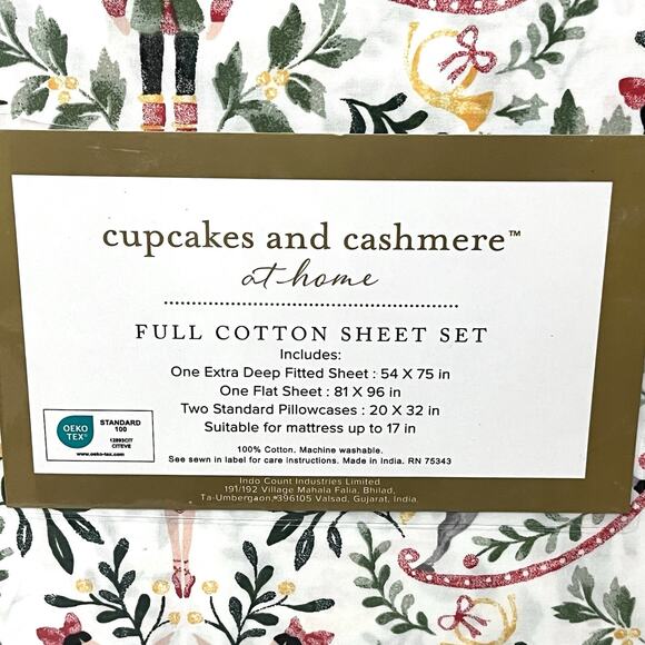 NEW!! Cupcakes & Cashmere Nutcracker Christmas Ballet Full Size Cotton Sheet Set - Picture 7 of 9